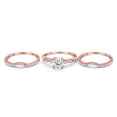 thumbnail image 4 of Trio Set Three Piece Round Ring Rose Tone CZ 925 Sterling Silver Size 6, 4 of 4
