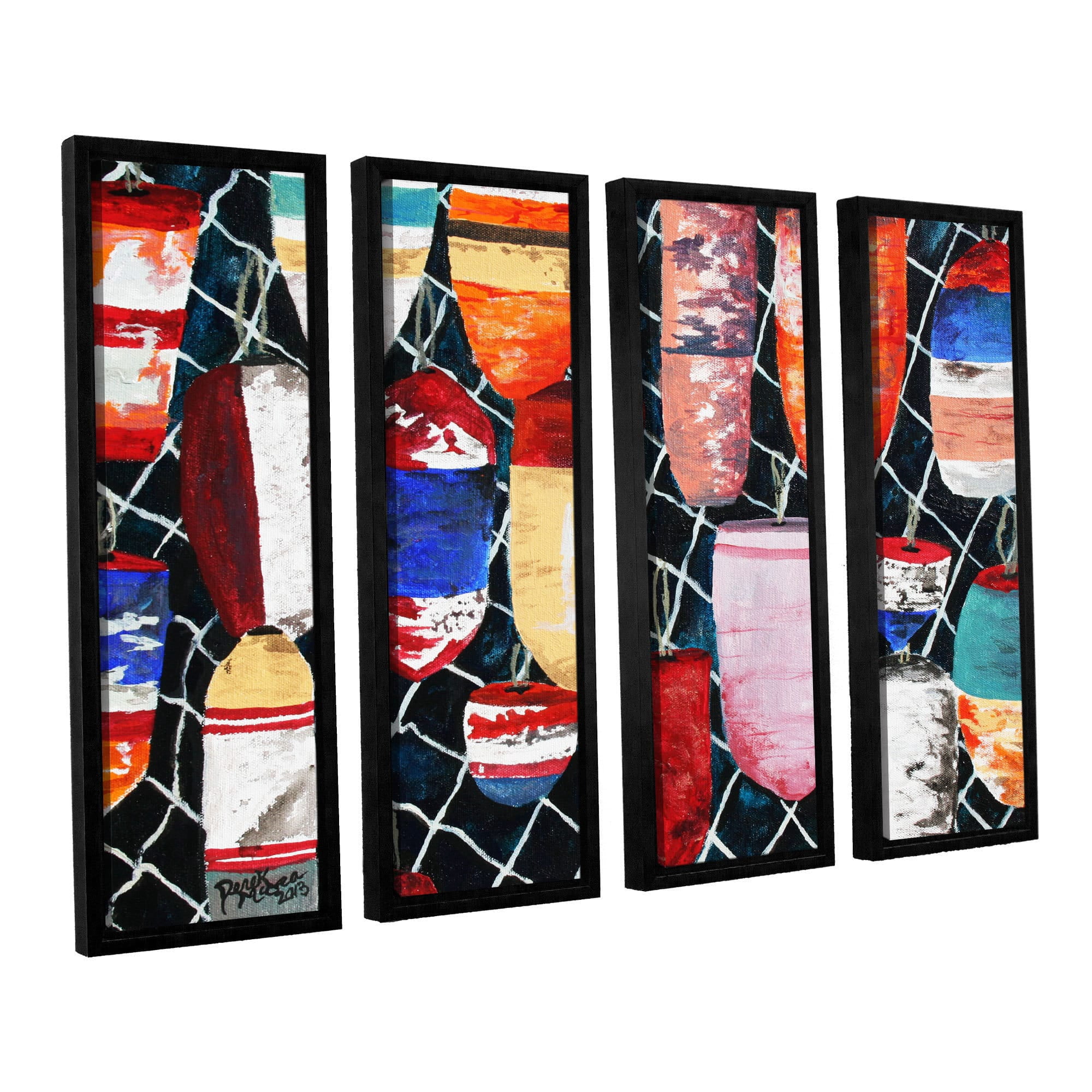 ArtWall Derek Mccrea "Buoy Painting" 4-Piece Floater-framed Canvas Set