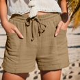 thumbnail image 2 of JJHGVB Shorts for Women Linen Shorts Athletic Shorts High Waist Straight Leg Sport Casual Loose Shorts With Pockets Cotton Shorts Womens Shorts Casual Khaki M, 2 of 8