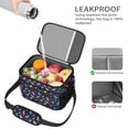 thumbnail image 4 of Dinosaur and Planet Black Pattern Insulated Lunch Box for Women Men, Medium Leakproof Cooler Bag with Adjustable Strap, 10"x6.7"x8", 4 of 6