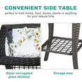 thumbnail image 7 of Outdoor Wicker Side Table, Rattan End Table with Glass Top, Patio Coffee Bistro Table for Indoor Garden Porch Balcony, Grey, 7 of 7