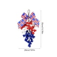 thumbnail image 3 of Fourth of July Teardrop Wreaths, 19.6 Inch Red White Blue Patriotic Floral Swags with Bow, Front Door Hanging Decor for Independence Day Party Centerpiece, 3 of 6