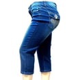 thumbnail image 6 of Jack David Women's Plus Size Blue Denim Jeans Capri Pants Stretch (PC-935), 6 of 7