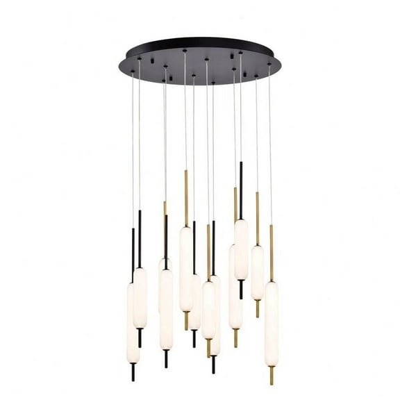 Round Chandelier 12 Light-Antique Brass/Black/Satin Nickel Finish Bailey Street Home 79-Bel-4186822