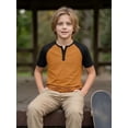 thumbnail image 5 of PureChapter Boys T Shirts Short Sleeve Henley Shirts Color Block Casual Summer Tee 3-Pack Size 7-8, 5 of 8