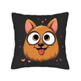 thumbnail image 4 of Set of 2 18x18in Throw Pillow Covers featuring a playful cartoon dog with expressive eyes and pink hearts perfect for couch bed or car, 4 of 8