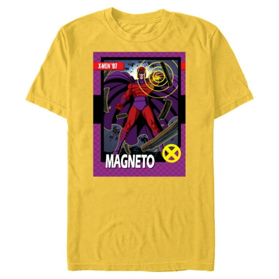 Marvel Studios X-Men ’97 Magneto Retro Trading Card- Short Sleeve Blended T-Shirt for Adults - Customized-Yellow