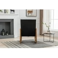 thumbnail image 3 of Modern Rocking Chair,Mid Century Modern Glider Chair Faux Leather Upholstered Rattan Chair,Single Accent Chair with Wood Arm Rests for Living Room Bedroom Office,Black PU, 3 of 7