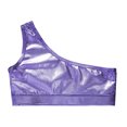 thumbnail image 4 of Rswnyirn Kids Girls Single Shoulder Sparkly Ballet Belly Dance Crop Top Shirt Vest Training Bra Lavender 4, 4 of 5