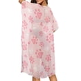 thumbnail image 3 of Xoenoiee Pink Dog Paw Heart Pattern Women Swimsuit Cover Up Half Sleeve Boho Bathing Suit Coverups Skin Friendly Kimonos Cardigans for Swimwear, 3 of 6