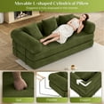 thumbnail image 4 of Wiilayok Convertible Sleeper Sofa Bed,Corduroy Modular Folding Mattress Couch with Fixed-Shape Frame,Comfy Futon Sofa Bed for Living Room, Bedroom(80",Olive Green), 4 of 9
