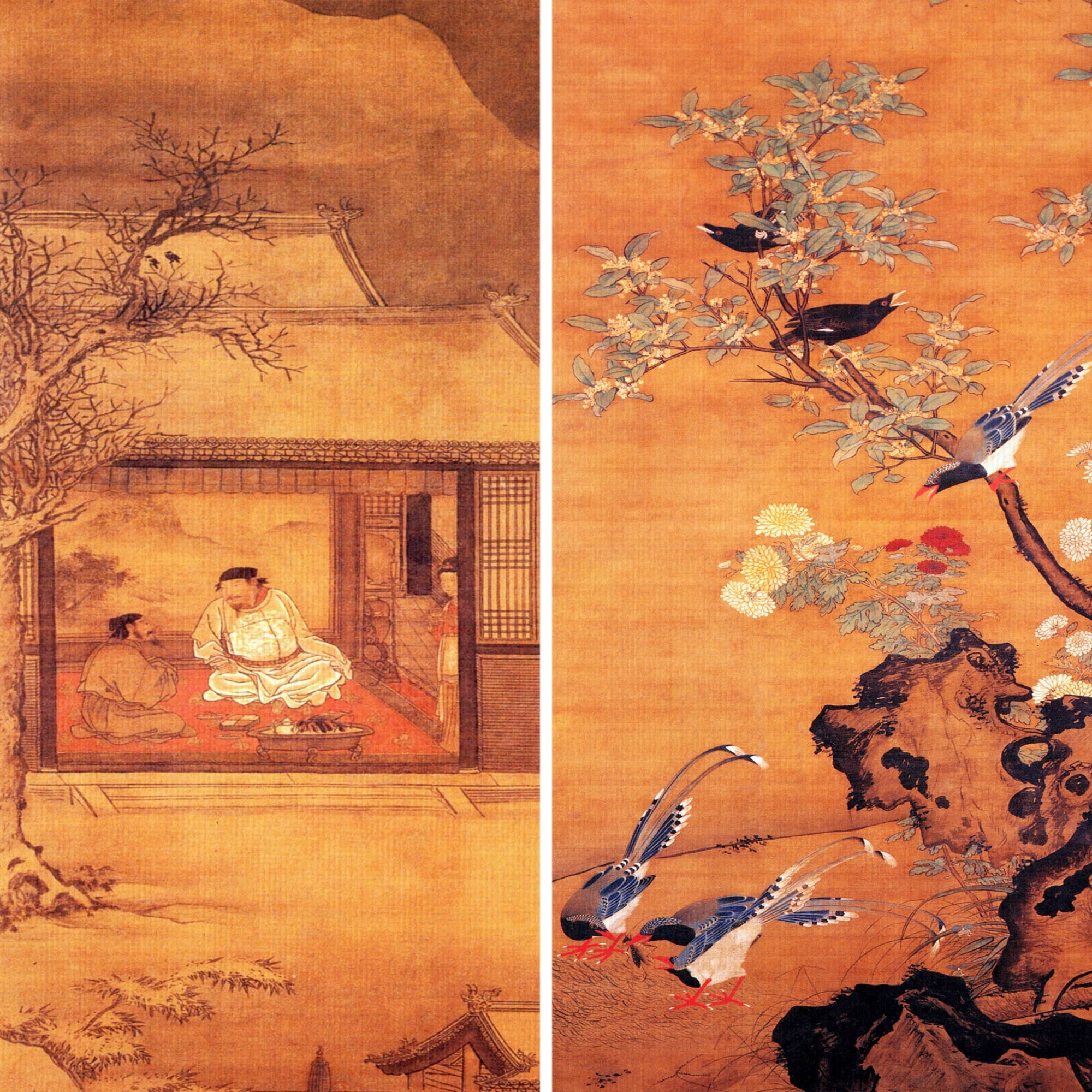 Oriental Furniture 6 ft. Tall Chinese Landscapes Canvas Room Divider - 3 Panel