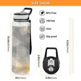 thumbnail image 3 of Gold Light Flowers Sports Water Bottle 32oz with Straw for Kids Travel Mug BPA Free Leak Proof for School, 3 of 7