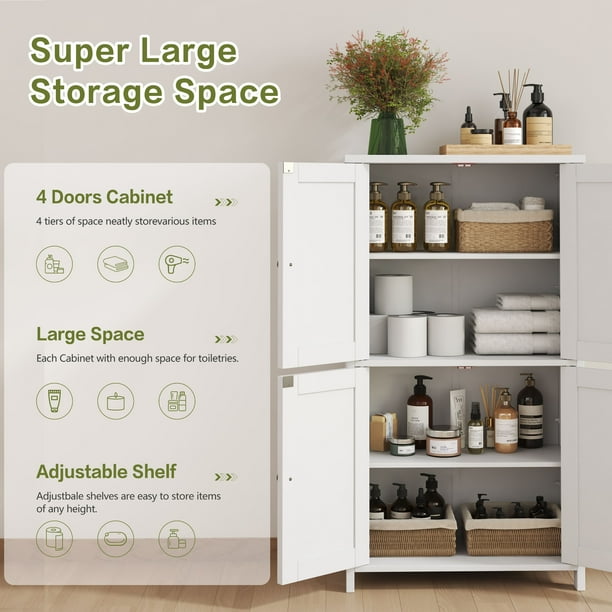 Walsunny Bathroom Storage Floor Cabinet Organizer with