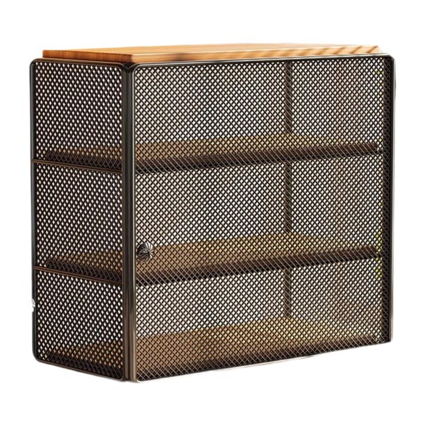 Organizador de escritorio, caja para guardar tazas, estante rústico apilable para suministros de encimera 35cmx26cmx45cm