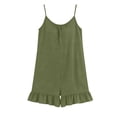 thumbnail image 6 of Purcolt Womens One Piece Jumpsuit Summer Casual Spaghetti Strap Sleeveless Shorts Outfits Comfortable Loose Fit Loungewear with Ruffled Hem, 6 of 7