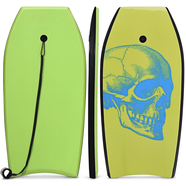 Costway Bodyboard con Núcleo Tabla de Surf en EPS Superficie en XPE Base en HDPE Ligero con Correa para Deportes Acuáticos Verde 104 x 51 cm