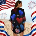 thumbnail image 6 of JULMCOMO 4th of July Lightweight Cardigans for Women Stars Stripes Half Sleeve Independence Day Kimono Cover Ups Summer Tops Black XL, 6 of 6