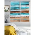 thumbnail image 4 of Sheer Curtains 72 Inches Long, Turquoise Brown Light Filtering Window Curtains for Living Room, Abstract Wood Grain Gradient Stripes Rod Pocket Voile Sheer Curtain Drapes, 52"W x 72"L, 2 Panels, 4 of 8