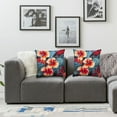 thumbnail image 3 of Nawypu  Red Hibiscus Flowers Throw Pillows Cover 2pcs,Tropical Palm Leaves Decorative Pillow Cases Set of 2 for Home Living Room Bed Sofa Bedroom Decor Cases Square Outdoor, 3 of 6