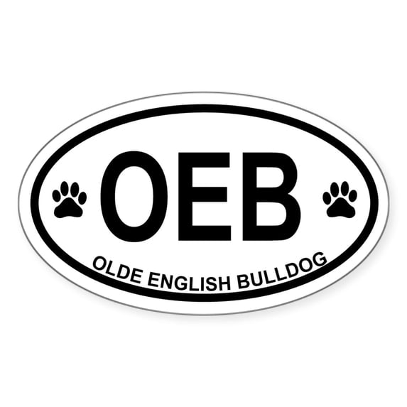 CafePress - Olde English Bulldog - Sticker (Oval)