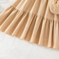 thumbnail image 7 of EnJoCho Girls Summer Dress Pearl Turn Down Collar Boho Beach Tank 𝖲undress Casual Smoc𝗄ed Tiere𝖽 Maxi Dresses 2-8 Years, 7 of 7