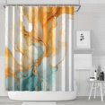 thumbnail image 2 of Colorful Marble Shower Curtain, Abstract Jade Texture Gold Stripes Ombre Shower Curtain, Modern Ink Art Decor Waterproof Fabric Shower Curtain for Bathroom Set with 12 Hooks, 72 X 84, 2 of 4