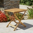 Bristle Outdoor Foldable Acacia Wood Bistro Table, Natural Finish ...