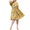 thumbnail image 2 of DARING DIVA Plus Size Floral V Neck Flare Sleeve Casual Midi Dress 1X Yellow, 2 of 7