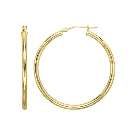 Simply Gold™ 10K Yellow Gold 2.3mm x 37mm Round Hoop Earrings