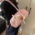 thumbnail image 4 of Bolso de axila para mujer, nuevo bolso de moda 2025 de color liso, versión coreana, bolso de hombro para mujer, bolso baguette con textura para desplazamientos diarios., 4 of 5