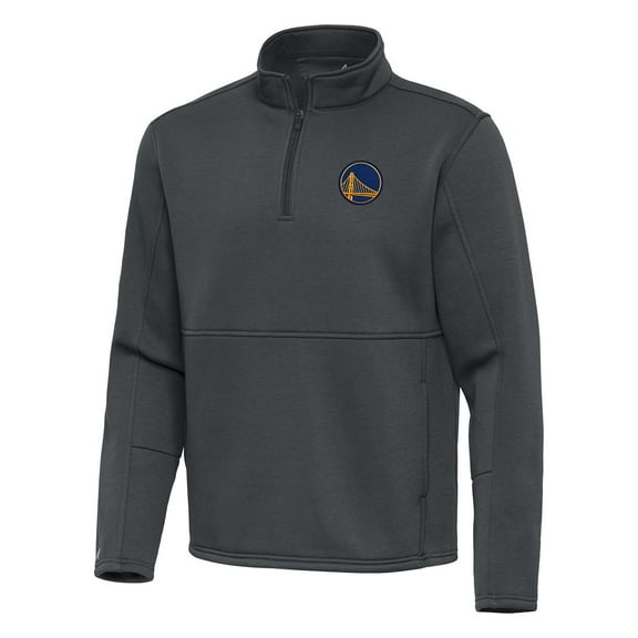 Men's Antigua Pewter Golden State Warriors Twist Quarter-Zip Pullover Top