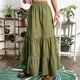 thumbnail image 4 of Falda Larga Falda con ribete de encaje para mujer, falda de verano con forma de A, traje de vacaciones (verde militar L) Cgtredaw para Mujer ejercito verde T L, 4 of 6