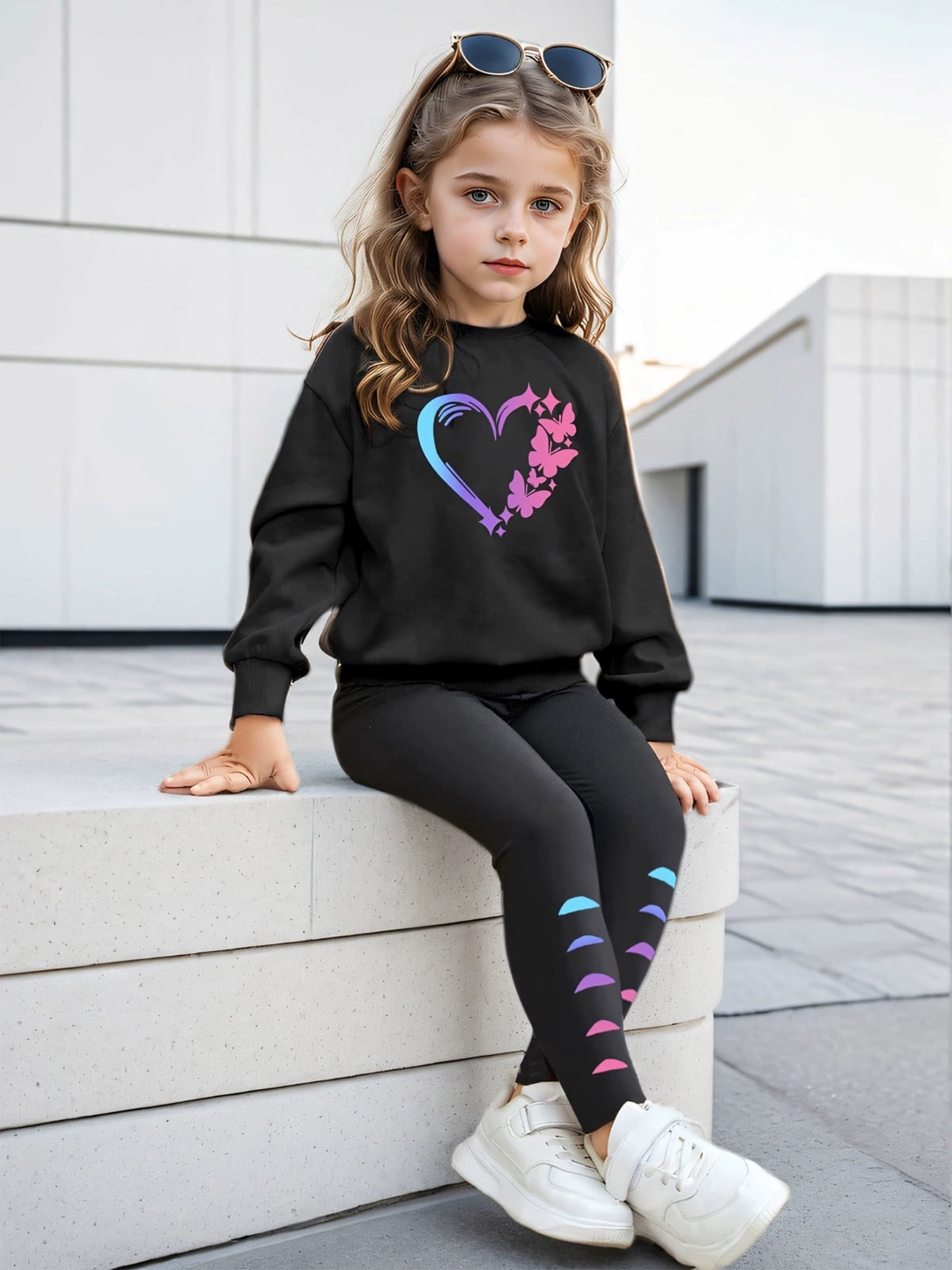 MuXiKeJi Clothes valentine outfit for girls size 8,Toddler Girl Sets Graphic Print Trendy Hoodies Hoody Sweatshirt Drawstring Pants Summer Outfits Set