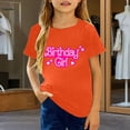 thumbnail image 2 of Toddler Girls Short Sleeve Shirts Summer Tops Fashion Casual Graphic Print Tee Shir Size 3-4T ,Orange, 2 of 4