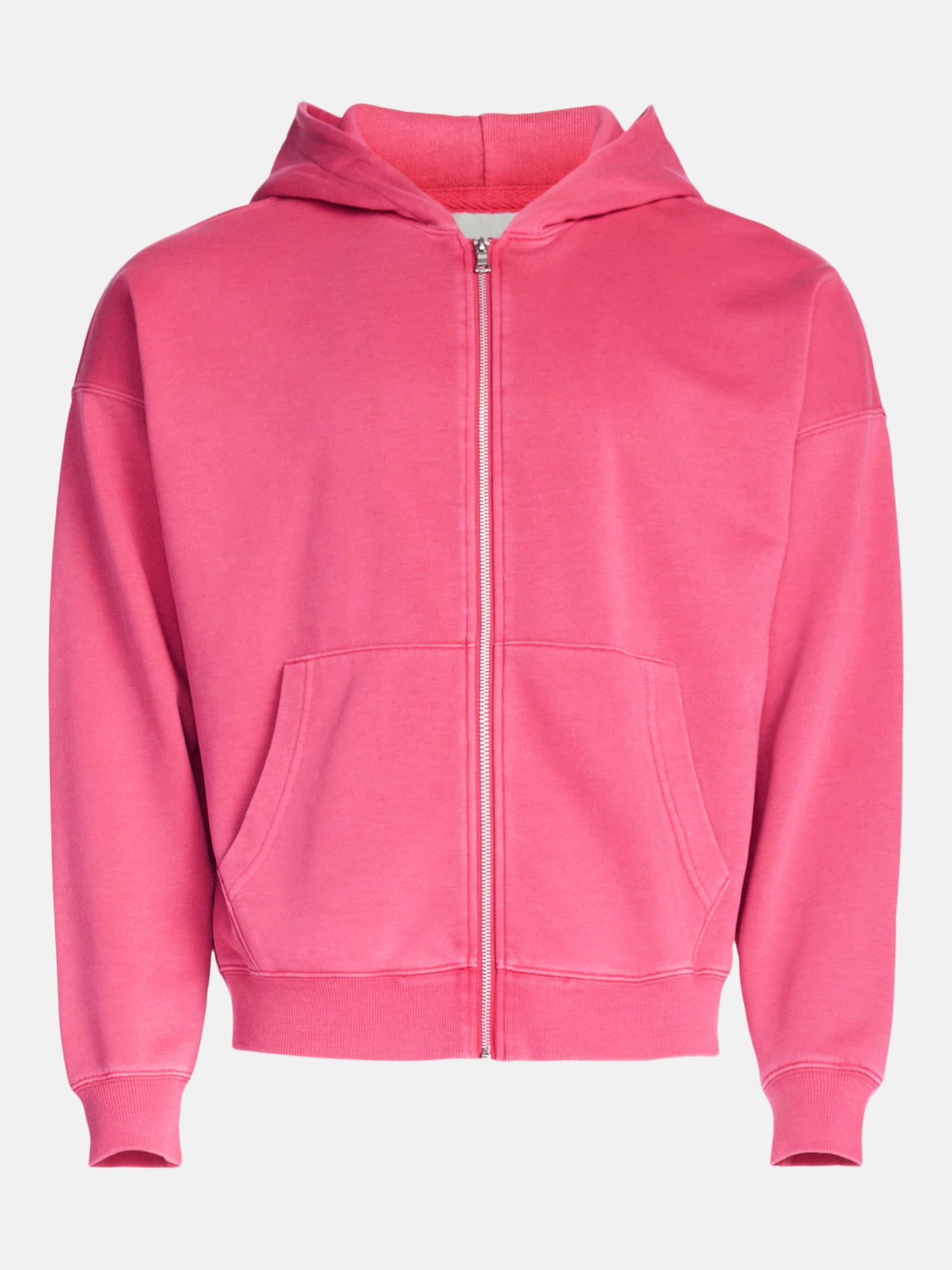 No Boundaries Zip Hoodie with Long Sleeves, Men's XS-4XLT