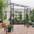thumbnail image 4 of Holaki Metal Garden Arch with Adjustable Width Climbing Plants Support Rose Arch Outdoor Black, 4 of 11