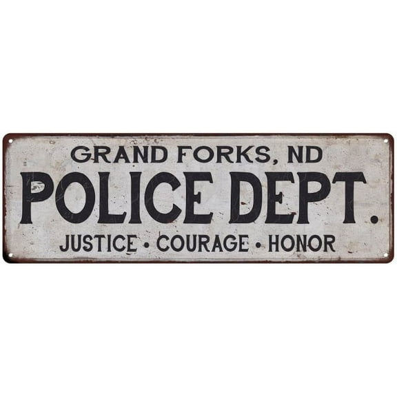 GRAND FORKS, ND POLICE DEPT. Home Decor Metal Sign Gift 6x18 106180012646