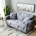 thumbnail image 3 of Neween Sofa Cover High Stretch Elastic Fabric 1 2 3 Seater Sofa Slipcover Chair Loveseat Couch Cover Polyester Spandex Furniture Protector Cover with 1 Pillowcase (4 Seater, Feather), 3 of 7