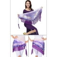 thumbnail image 2 of SHTXOZHI Women's Sequin Wrap Skirt Belly Dance Hip Scarf Sparkly Fringe Festival Tassel Skirt, 2 of 2