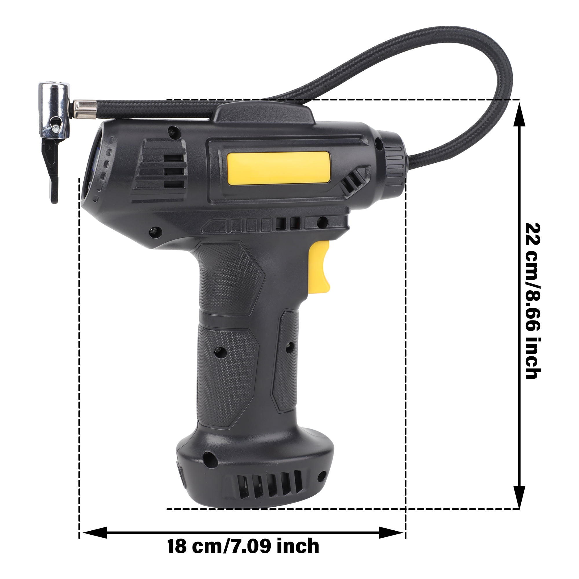 Portable Air Compressor, 120W Rechargeable Battery Powered Handheld Tire Inflator, Air Pump for Car Motorcycle E-Bike