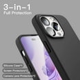 thumbnail image 3 of JETech [3 in 1] Silicone Case for iPhone 14 Pro 6.1-Inch, with 2-Pack Screen Protector and 2-Pack Camera Lens Protector, Full Coverage Tempered Glass Film, Shockproof Phone Cover (Black), 3 of 7