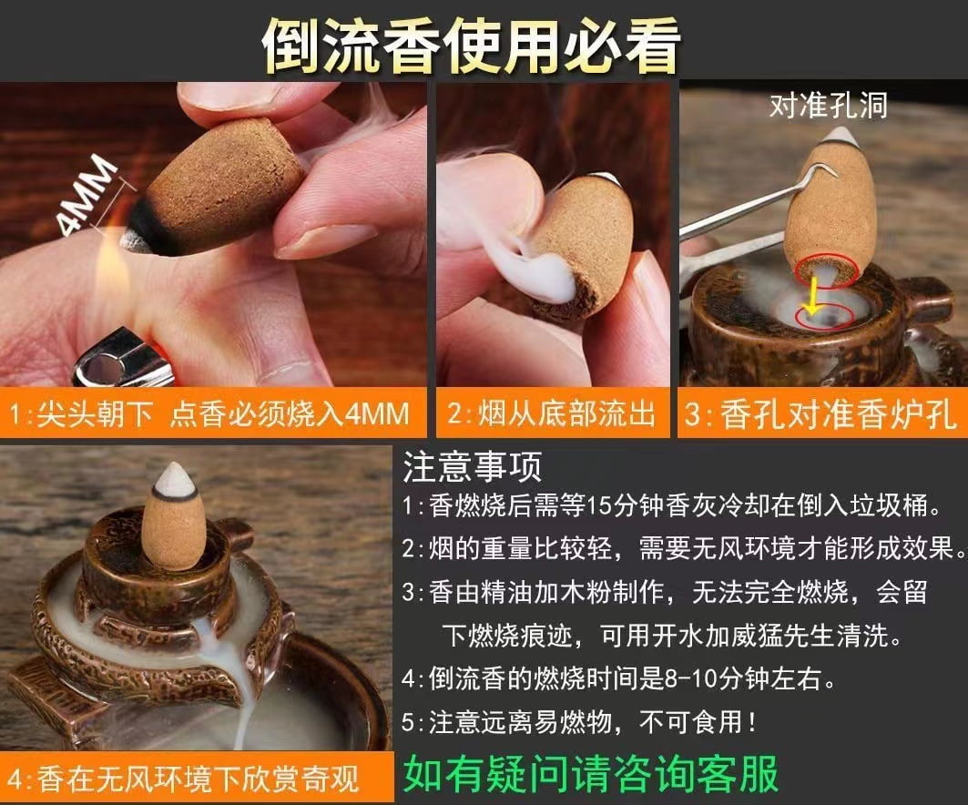 Mictong Reflux Cone, Natural Reflux Cone, 1.11 inch small incense cones, Suitable for Home Aromatherapy and Relaxation, Suitable for Living Room, Bathroom, Bedroom, 1 piece, Sandalwood