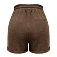 thumbnail image 4 of KALE High Waisted Shorts Women Fashion Casual Waist Pants Straight Leg Sports Loose Womens Short Brown, 4 of 9