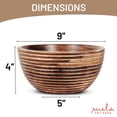 thumbnail image 3 of Mela Artisans Hand Carved Medium Wooden Serving Bowl - Medium Burnt, 9" x 4" x 5", 3 of 6