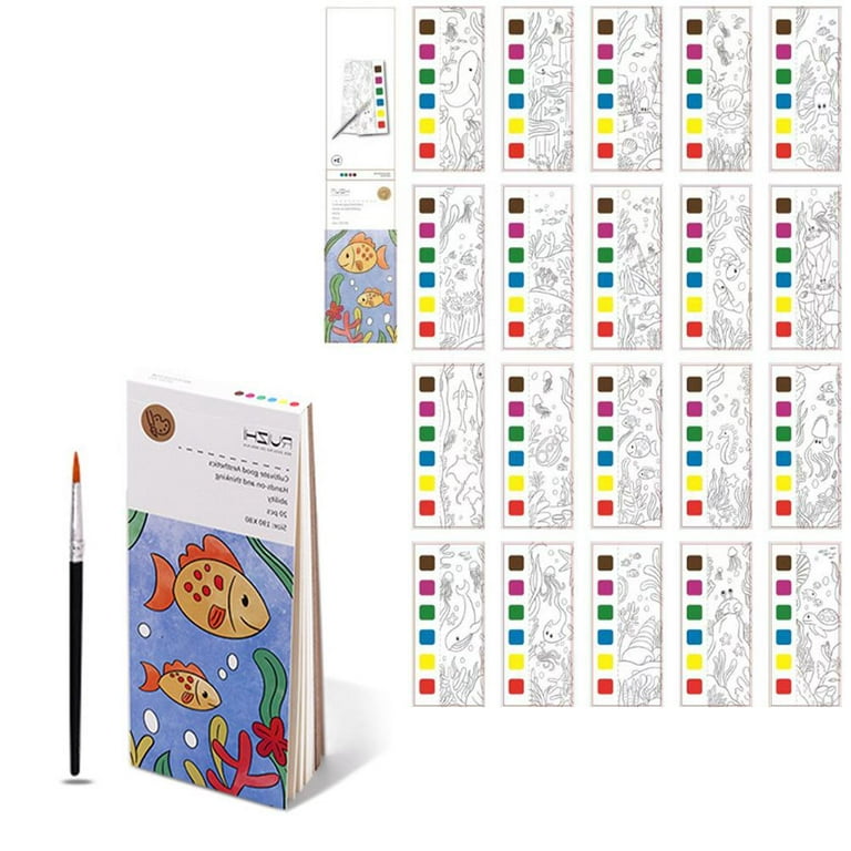 Mideer Coloring Books 20page Watercolor Paper Comes With Paint Portable For  Adults Gouache Art Painting Supplies Artist Tool Set