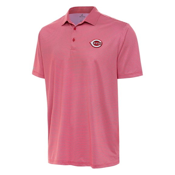 Men's Antigua White/Red Cincinnati Reds Rings Polo