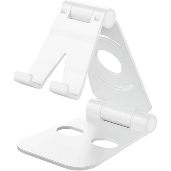 Cell Phone Stand for Desk, Foldable Cell Phone Mobile Stand Phone Dock, Multi-Angle Universal Adjustable Tablet Stand Holder Compatible with Most Cell Phone and Tablet for Desk (White)