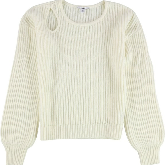 bar III Womens Balloon Sleeve Pullover Sweater, White, X-Small