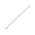 thumbnail image 2 of Gem Stone King 925 Sterling Silver White Lab Grown Diamond and Swiss Blue Topaz Bracelet for Women (2.79 Cttw, Gemstone April Birthstone, Round 4MM, 7 inch), 2 of 6